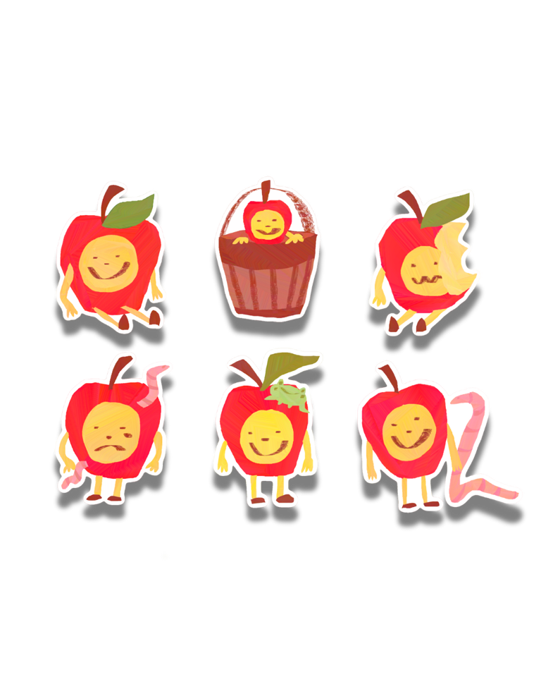 apple sticker set ‮
