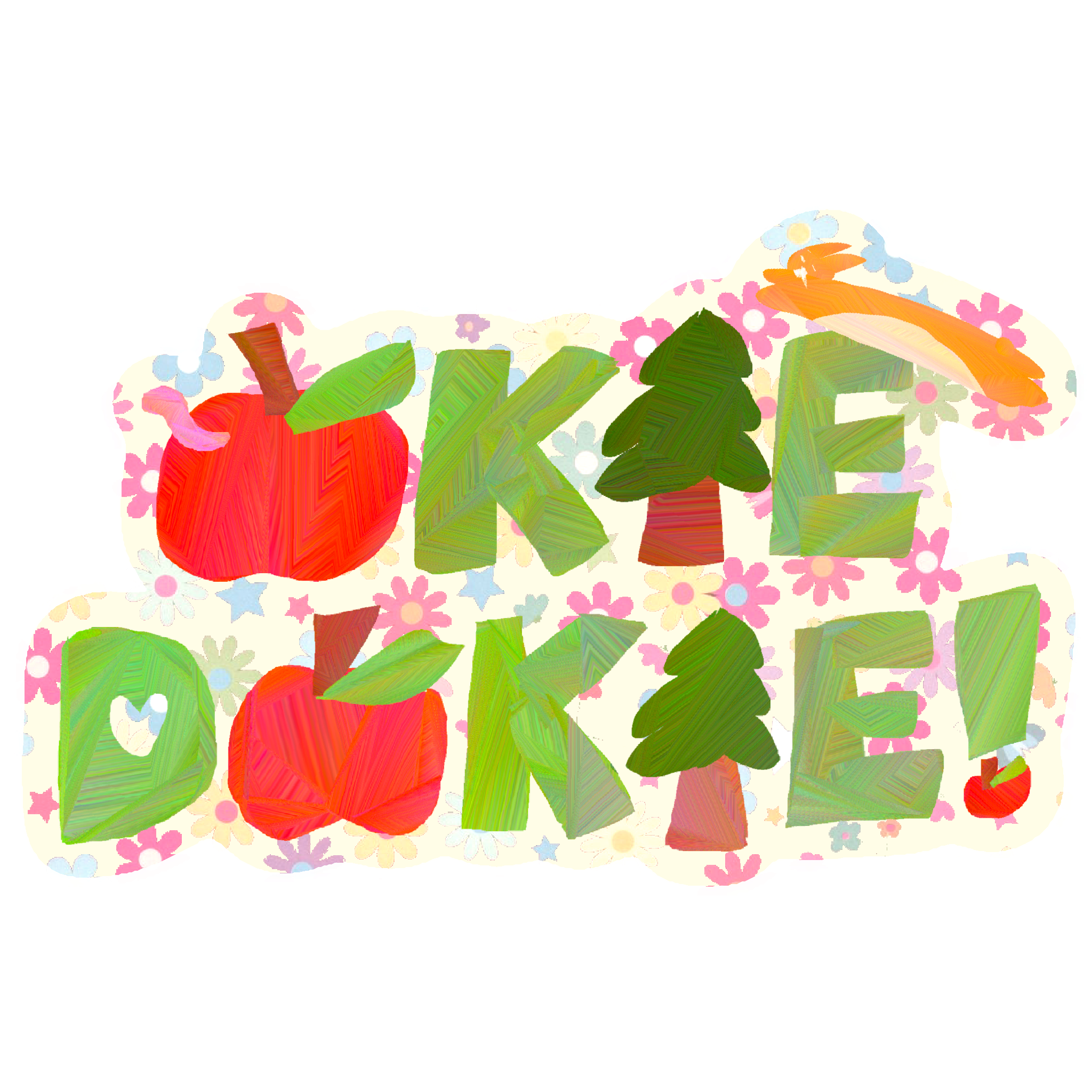 okie dokie sticker ˙🍎.🌱٭.