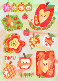 an apple world sticker sheet ❦︎