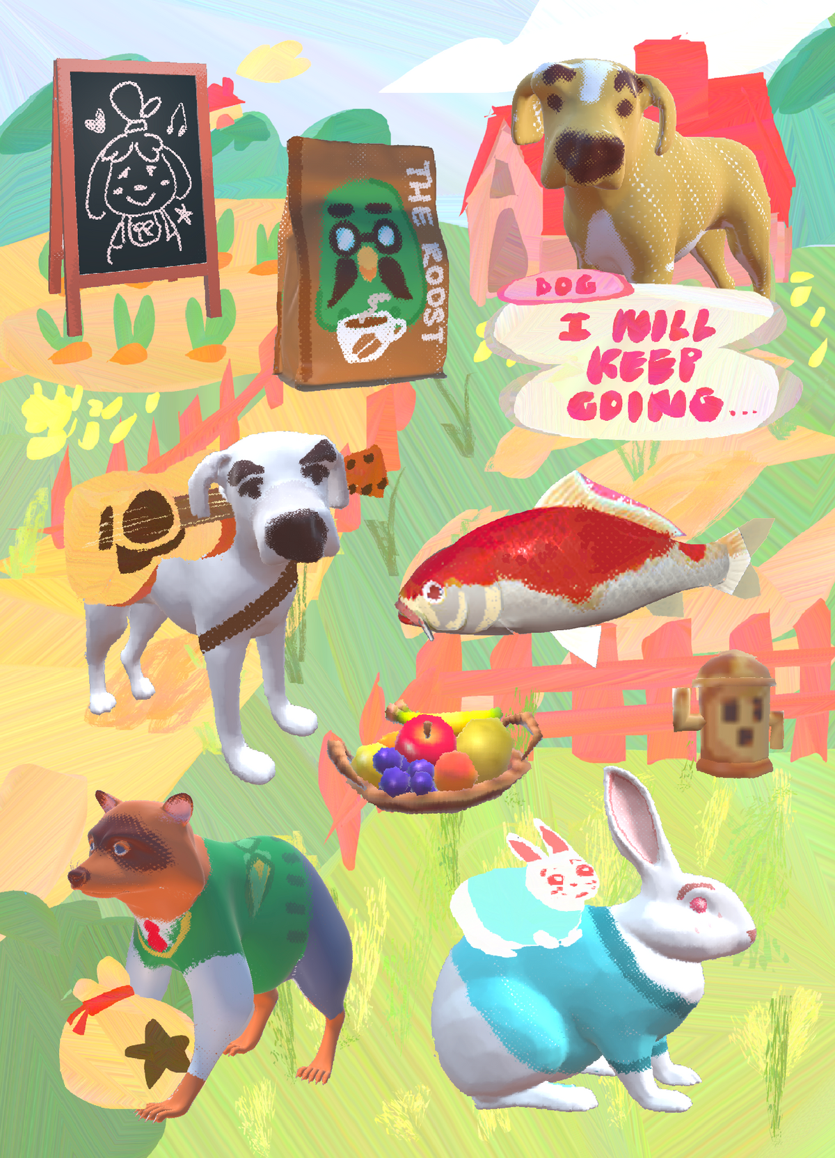 biblically accurate animal crossing sticker sheet