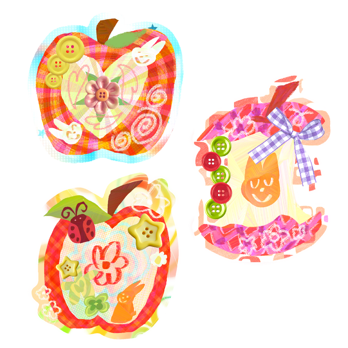 heisei retro apple sticker set 𑣿