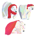 polar bear sticker set ʕ •ᴥ•ʔ
