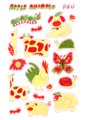 apple animals transparent sheet 𓃔