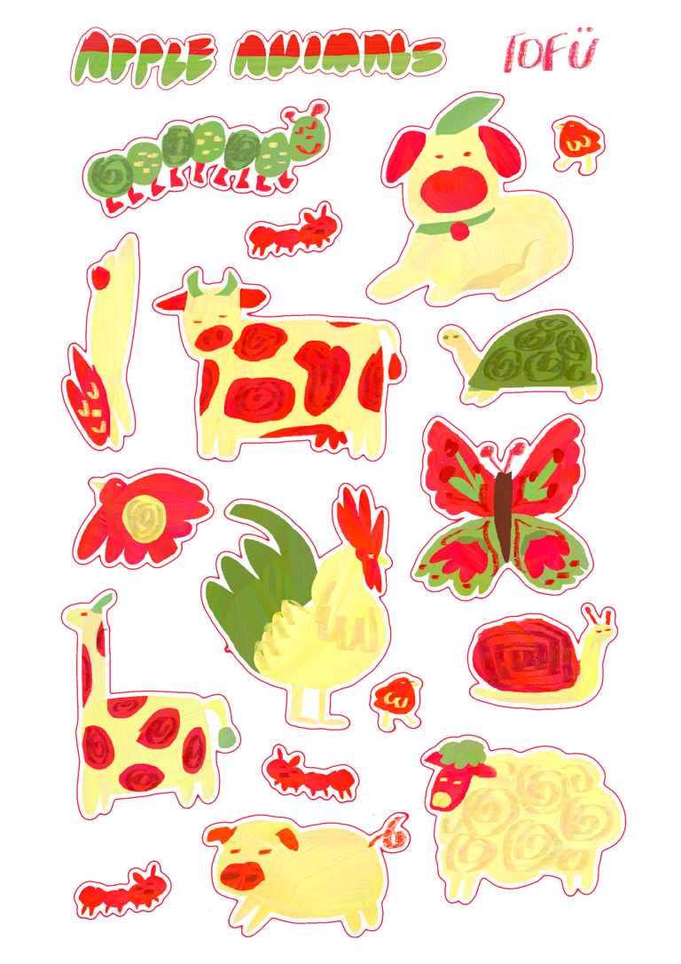 apple animals transparent sheet 𓃔