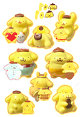 purin trinkets transparent sticker sheet ૮・ﻌ・ა