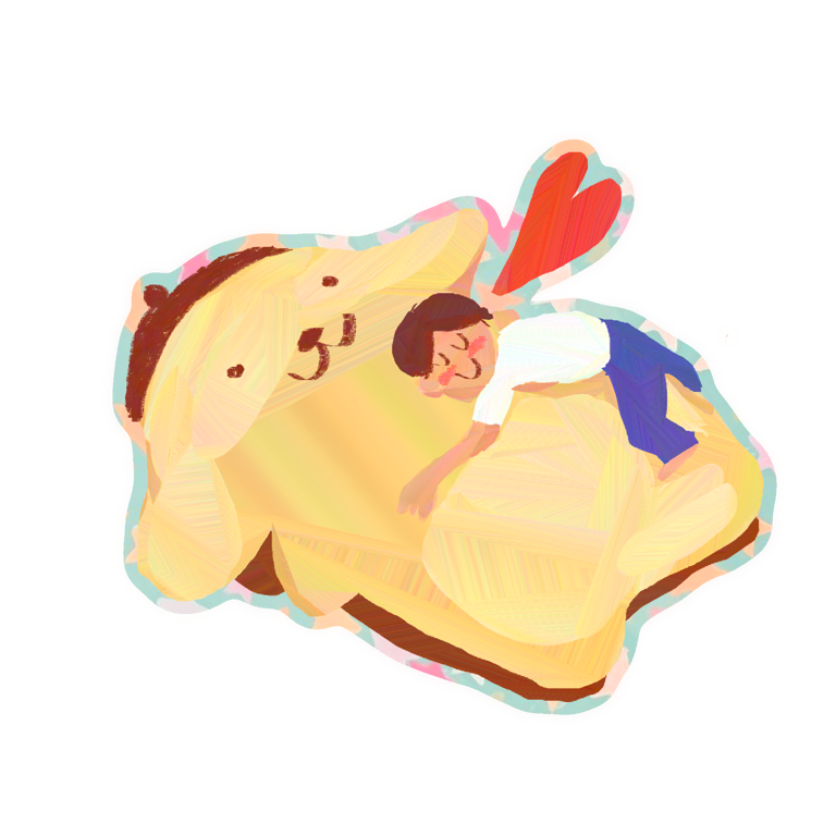 purin hug sticker ૮ ･ ﻌ･ა