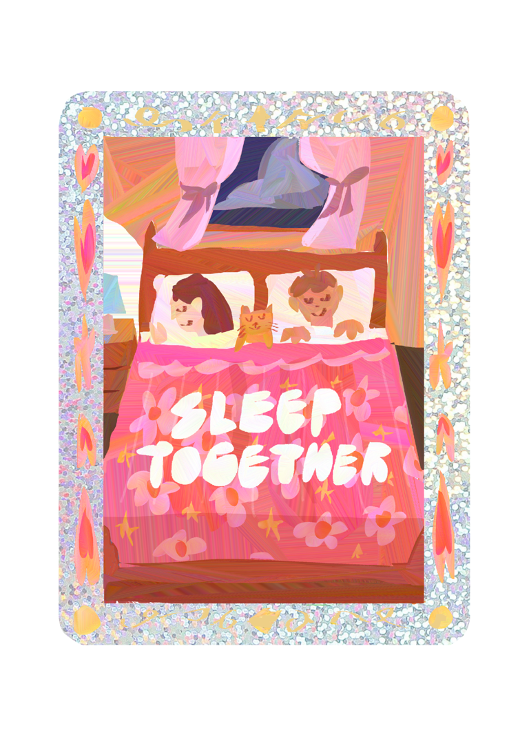 sleep together holo sticker ⏾⋆.˚