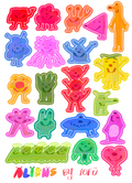 alien invasion sticker sheet ൠ