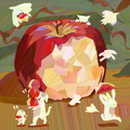 apple harvesting print 