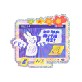 down with ai holo sticker ✖