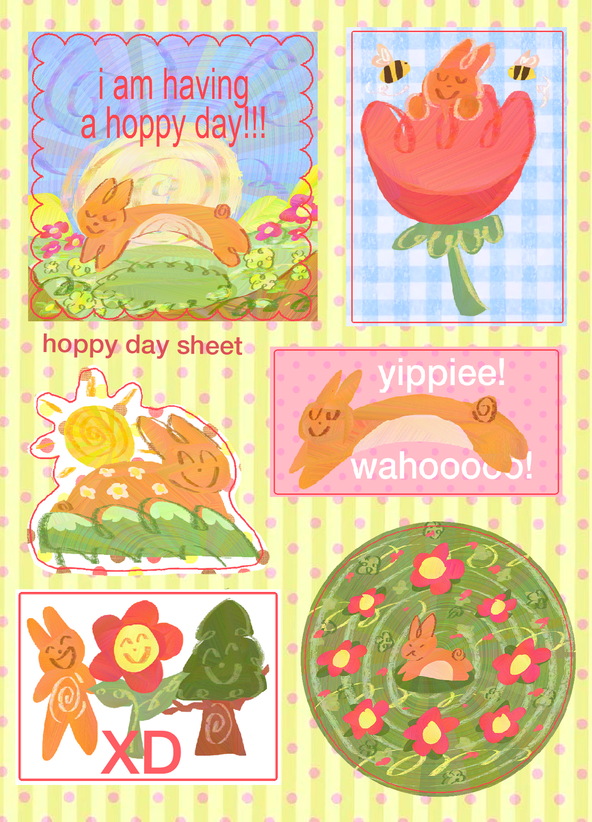 hoppy day sticker sheet  ༘⋆✿